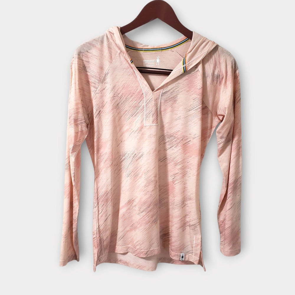 Smartwool Womens Merino 150 Pattern Hoodie Pink Horizontal Streak XS SW015261